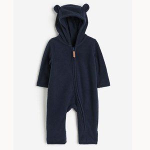 (4/$20) H&M - Hooded Fleece Jumpsuit